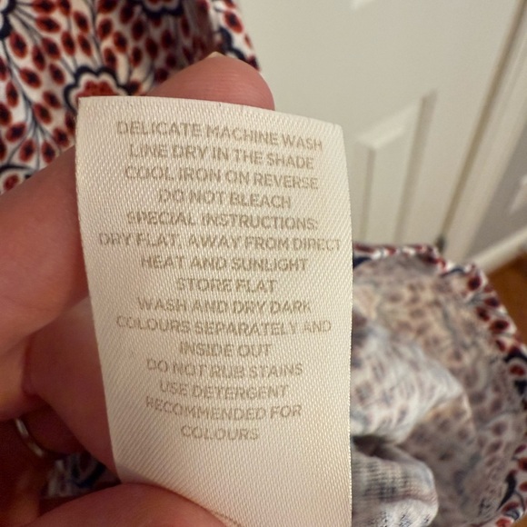 Boden Boho Lace Trim Floral Pattern Bishop Sleeve Dress, 6L - Picture 3 of 11